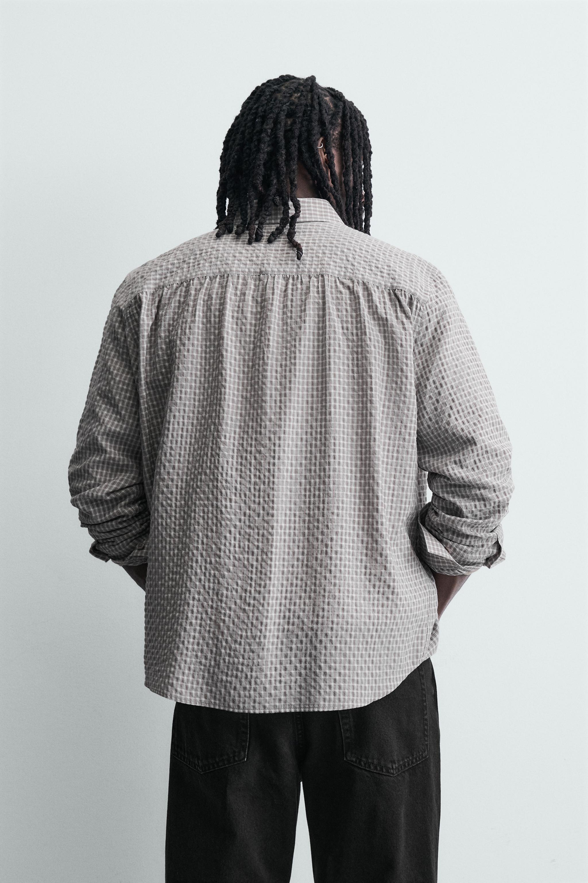 TEXTURED PLAID SHIRT